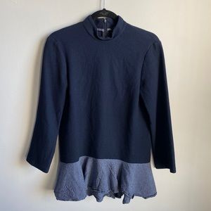 Zara Navy Knit Blouse